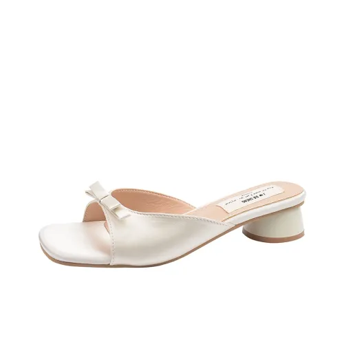 AJPAP Leather Patchwork Slide Slippers Women's