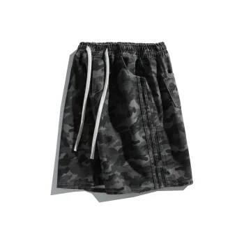Menglaini Denim Shorts Unisex Camouflage