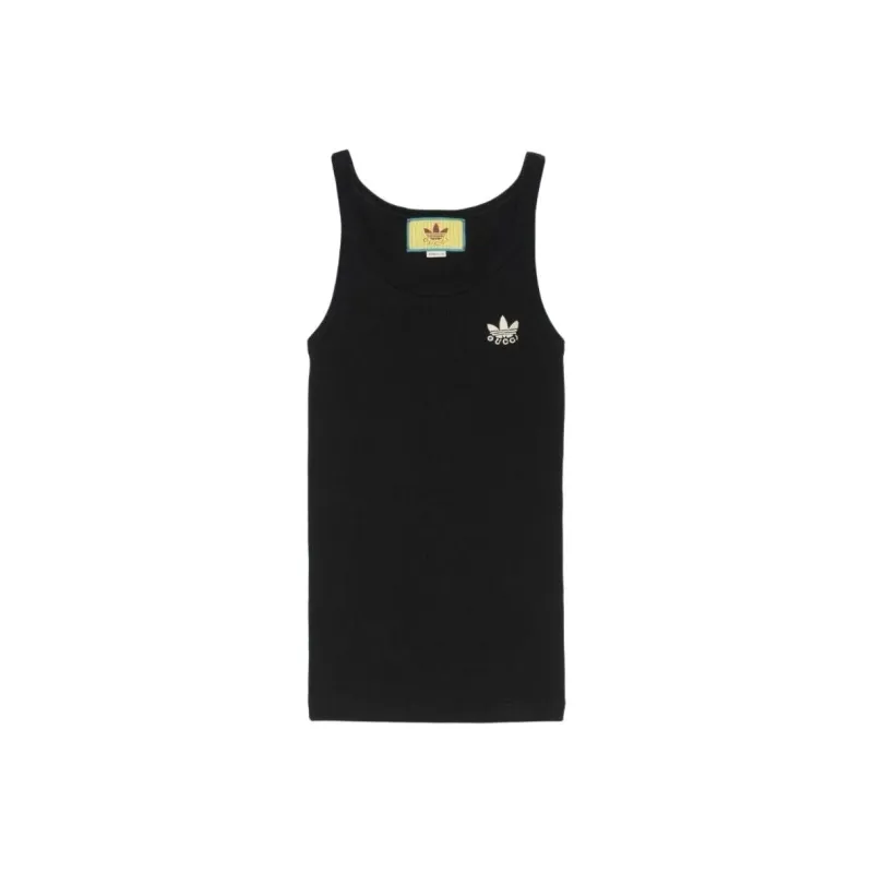 GUCCI X Adidas Cotton Tank Top Black-0