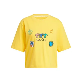Keith Haring X Adidas Neo Crop Tops Women's Yellow