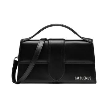 Jacquemus Le Bambino Cow Leather One Shoulder Handbag Large Size Women's Black