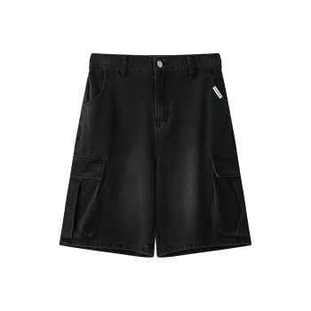 RICE NINE TEN Denim Shorts Unisex Black