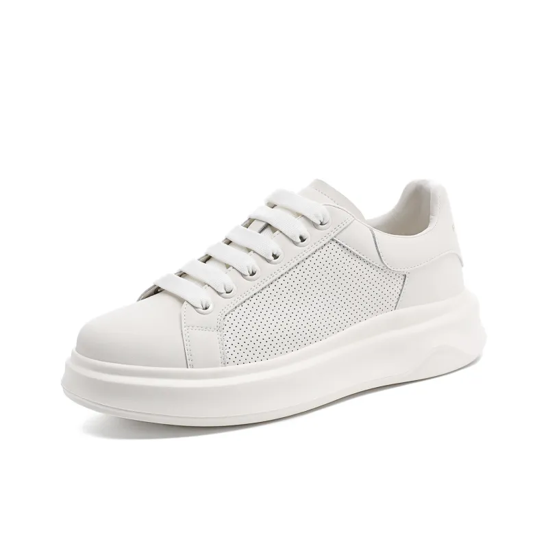 15 MINS Low Top Skateboard Shoes Men's White-1