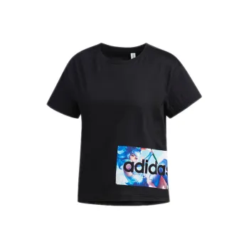 Adidas Neo x HONOR OF KINGS Drop Shoulder Sleeve T Shirt Women's Black
