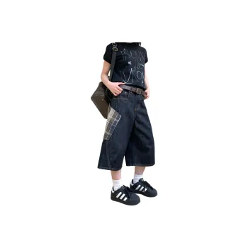 Pirkadat Denim Shorts Unisex Black Gray