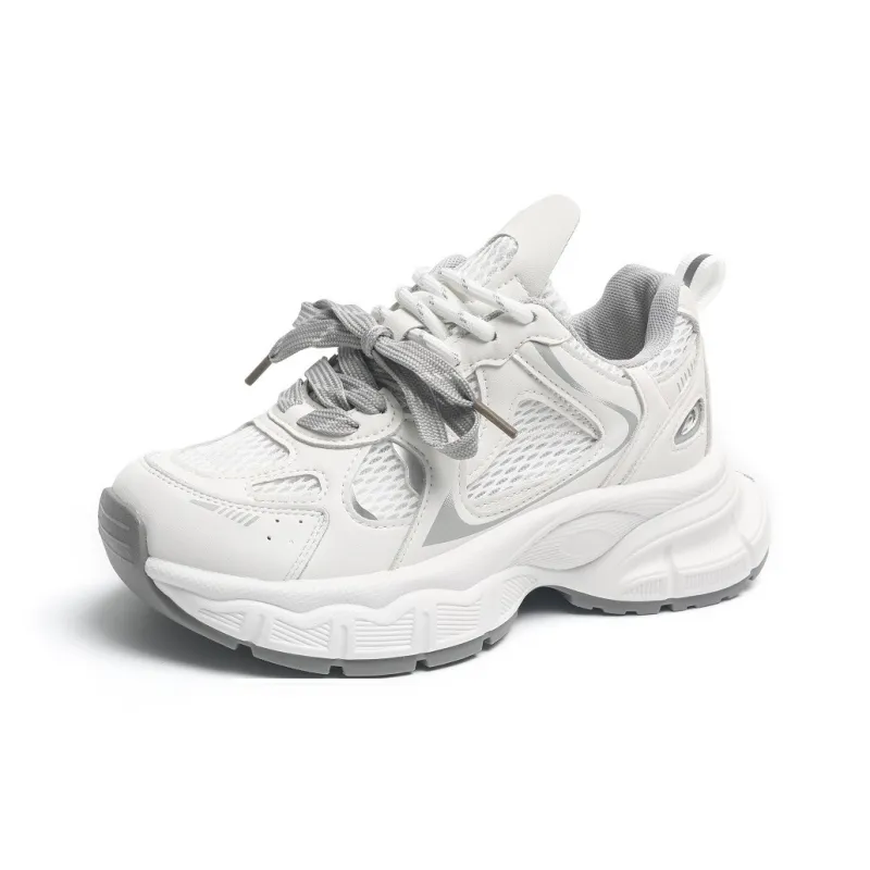 O.L Slip Resistant, Abrasion Resistant, Breathable, Height Increasing Low Top Chunky Sneakers Women's-3