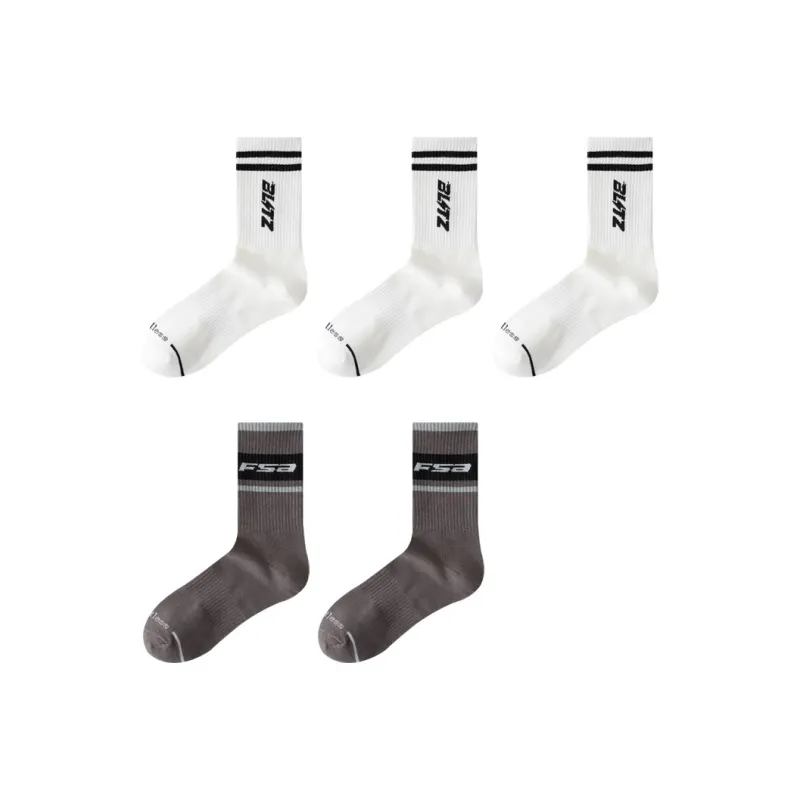 H YXIANG Mid Calf Socks Men's 5 Pack-9