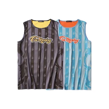 FireMonkey Basketball Jerseys Unisex 2 Pack Yellow Brown+Blue Orange