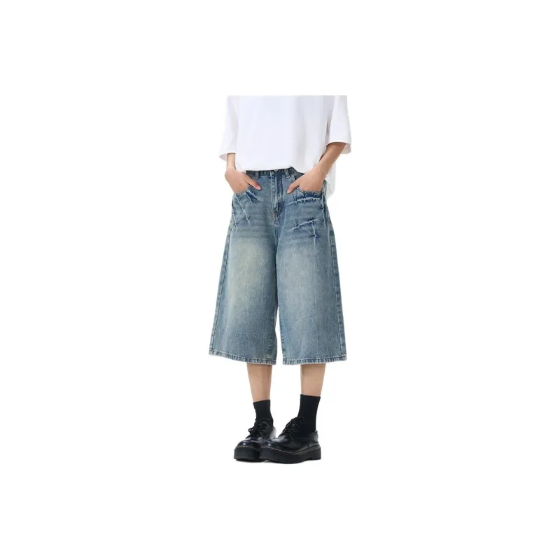 CREAZIONI LA FANTASIA E MOBILE Denim Shorts Unisex Blue-0