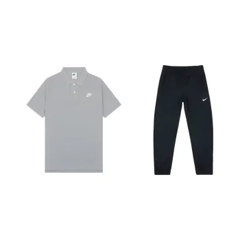 Nike Casual Sportswear Men Gray Top+Black Pants