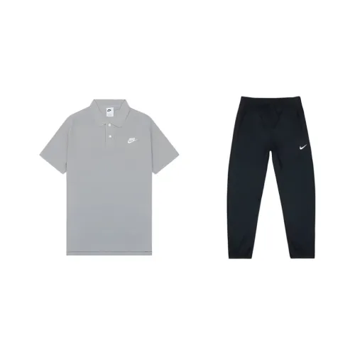 Nike Casual Sportswear Men Gray Top+Black Pants
