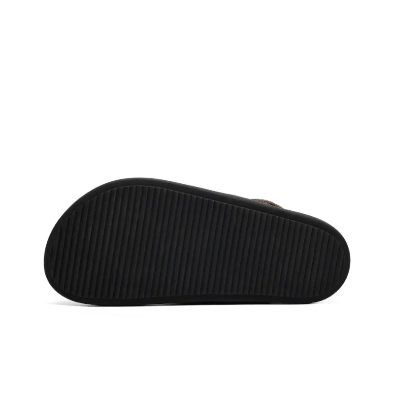 Angelmi Abrasion Resistant Slip Resistant Closed Toe Slippers Men's Brown-4