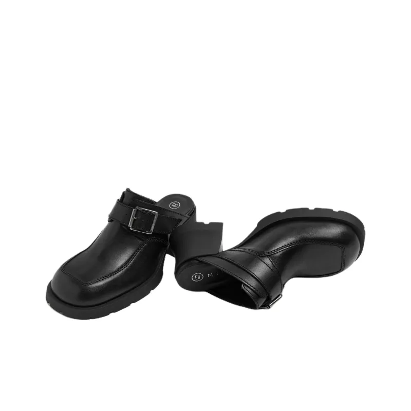 MIISTA Closed Toe Slippers 6.5cm Women's Black-3