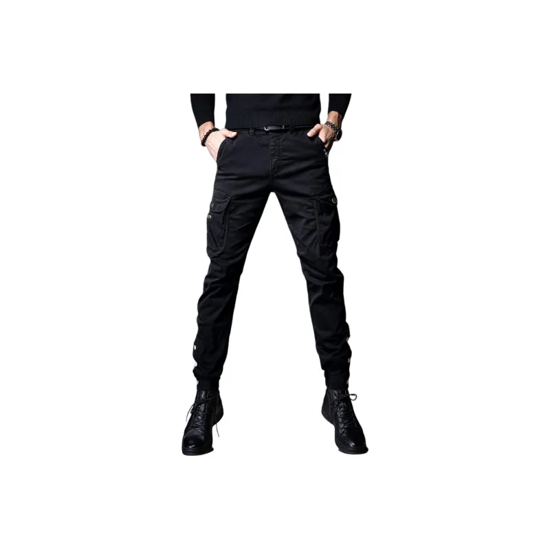 Devanro Casual Pants Men's Black-0
