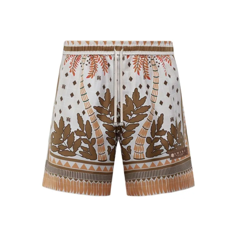 AMIRI Palm Tree Silk Shorts-0