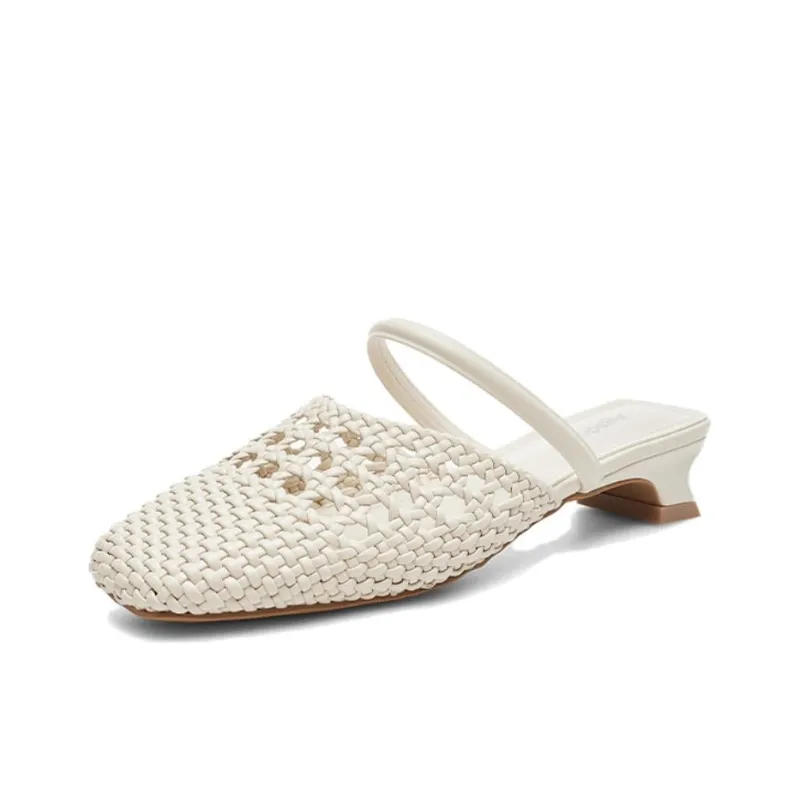 AGSDON Cut Out Woven Closed Toe Slippers 3.5cm Women's-1