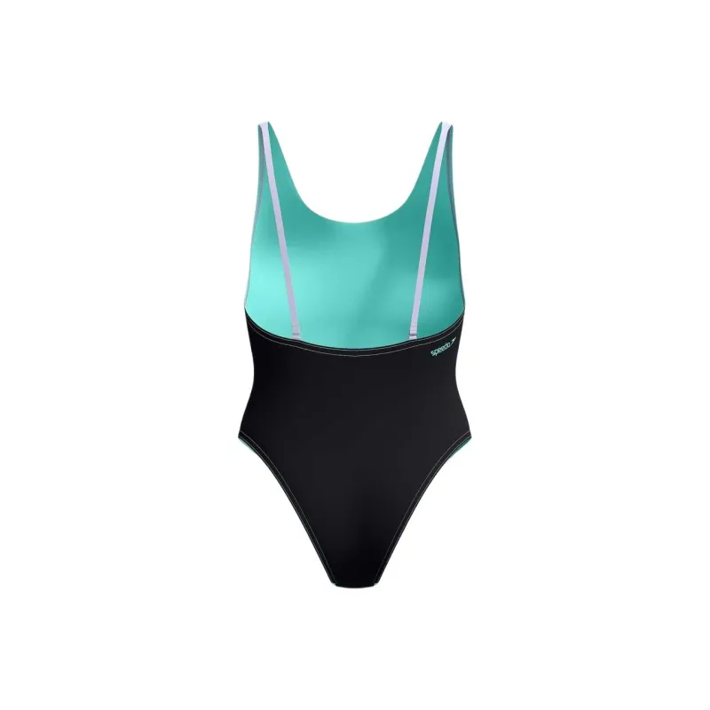 Speedo FLU3NTE One piece Swimsuit Women's Black White Blue-1