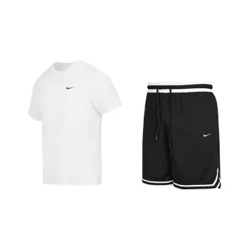 Nike Casual Sportswear Men White T-Shirt+Black Shorts