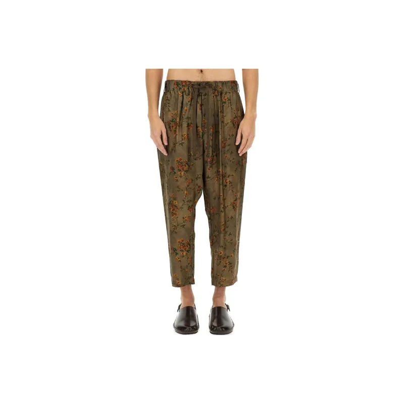 UMA WANG Tie Dyed Wide Leg Drawstring Trousers-0