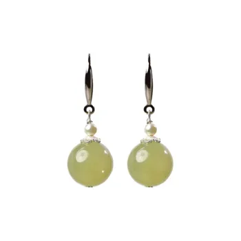 Tokai Family Hetian Jade Earrings Green Jade Women's