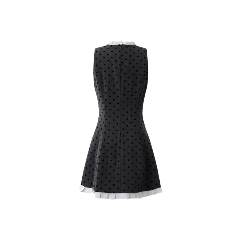 Mu Xiao Xin Sleeveless Dress Women's Gray-5