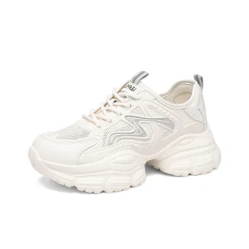 Golden Silk Rabbit Low Top Chunky Sneakers Women's