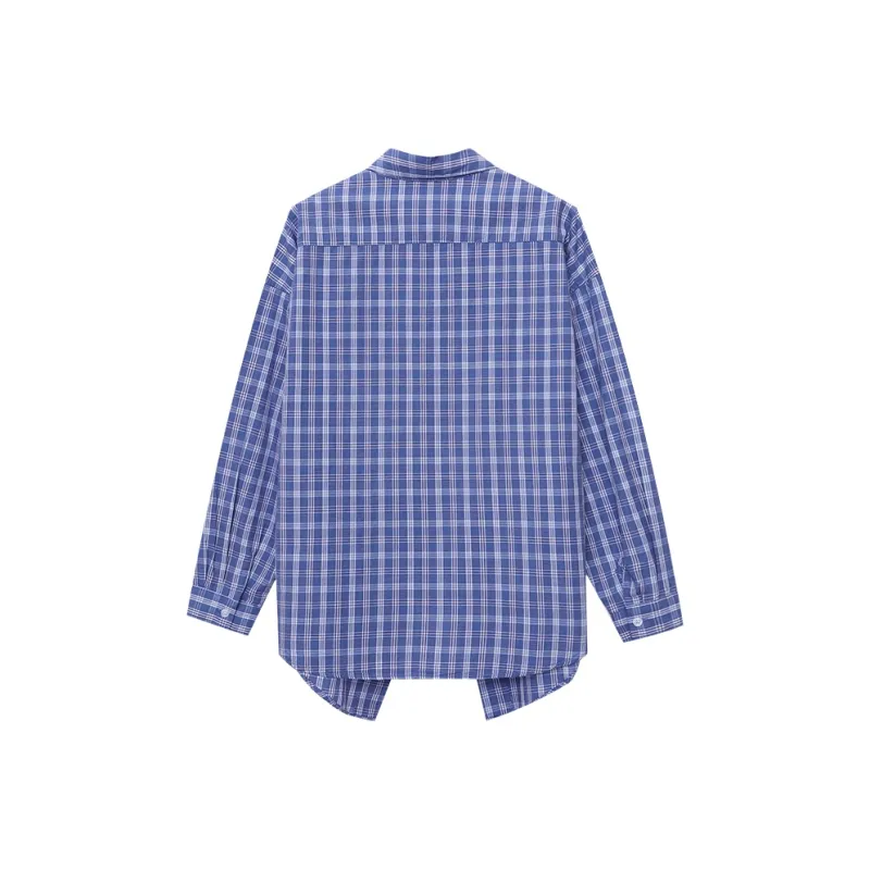 CHARM PICK Shirt Women's Blue Stripes Pattern-1