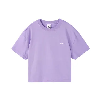 NikeLab Women's Logo Cropped Crewneck T Shirt Purple