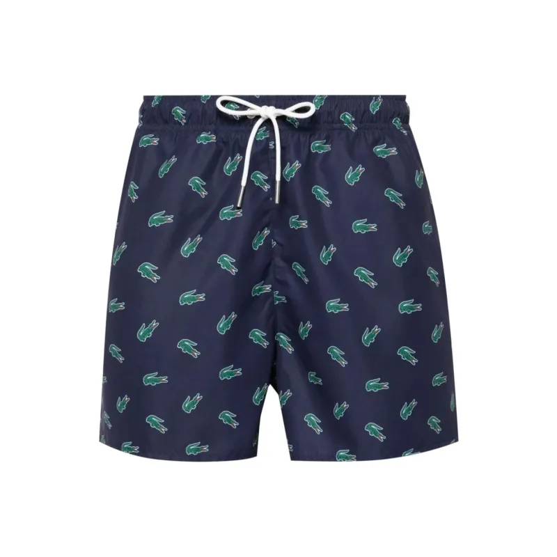 LACOSTE Crocodile print Drawstring Swim Shorts-0