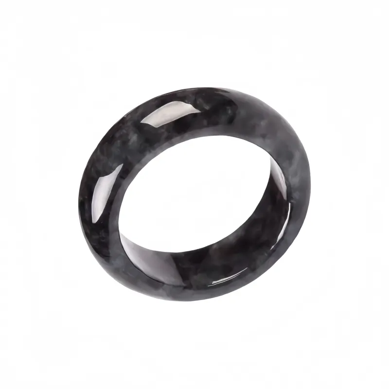 MY WORLD BEGINS AND ENDS WITH YOU Bean Type Jadeite Rings Unisex-0