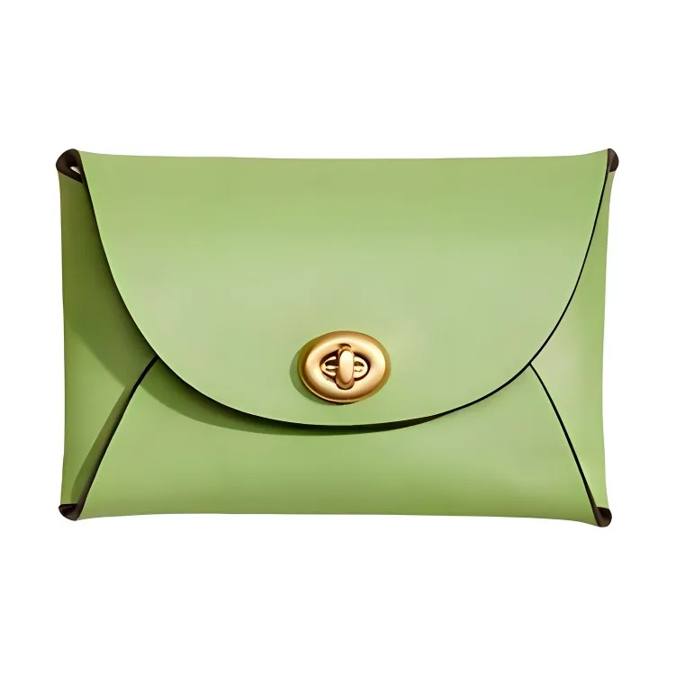 COACH Pouch Pebbled Leather Clutch Coin Purse Mini Women's Lime Green-0