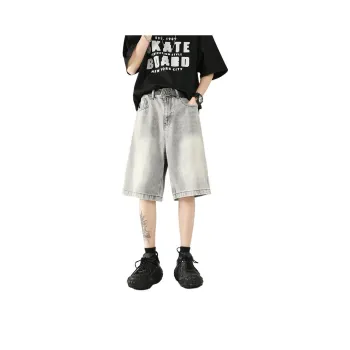 Dnnnnx Denim Shorts Unisex Gray
