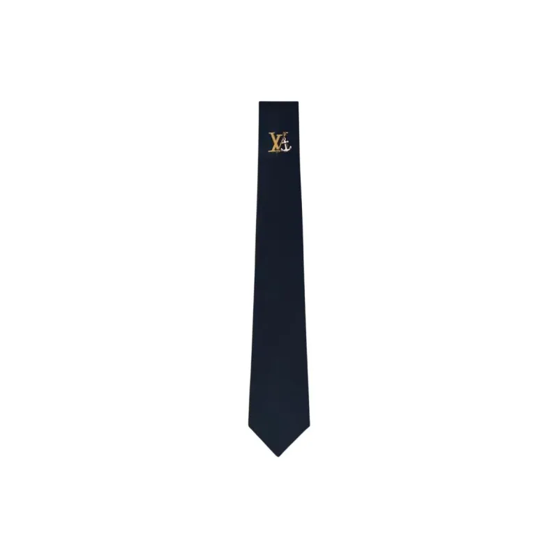LOUIS VUITTON Mulberry Silk, Polyester, Polyamide Ties Men's Black-0