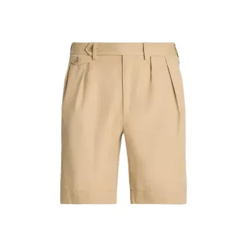 Polo Ralph Lauren Pleated Poplin Tennis Short Casual Shorts Men's Khaki