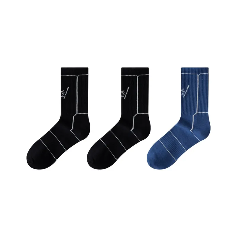 H YXIANG Mid Calf Socks Men's 3 Pack-6