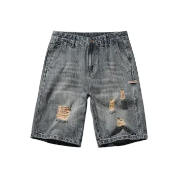 Ghost Mask Denim Shorts Unisex Nostalgic Blue