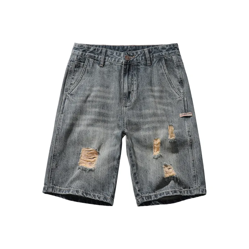 Ghost Mask Denim Shorts Unisex Nostalgic Blue-0