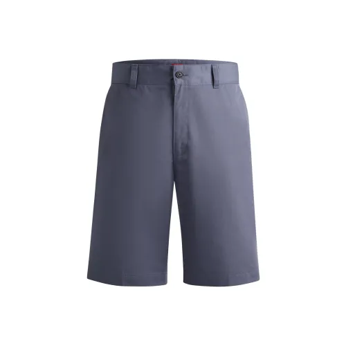HUGO BOSS Regular-Fit Shorts With Slim Leg And Buttoned Pockets Casual Shorts Men's Blue