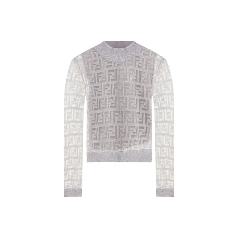 FENDI FW21 Slim Fit Sweater Women's Silver-0