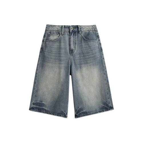 ZENGZHI Denim Shorts Unisex Vintage Blue