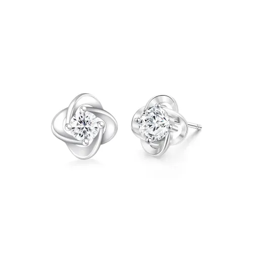 Love Link 999 Fine Silver Stud Earrings Women's