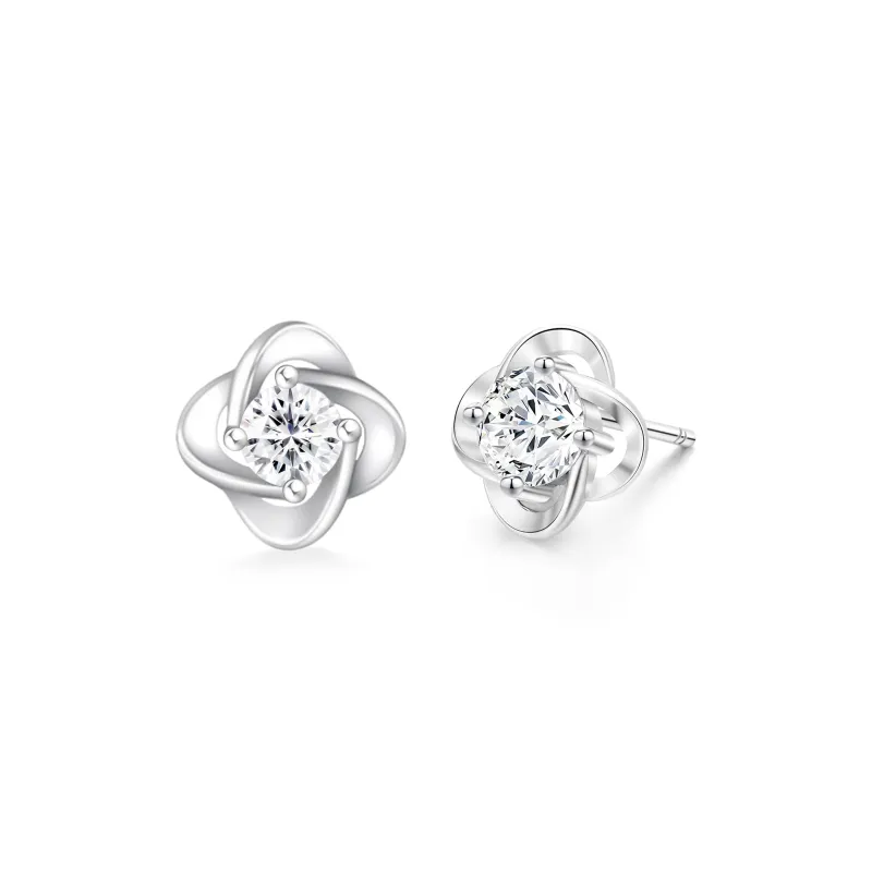 Love Link 999 Fine Silver Stud Earrings Women's-0