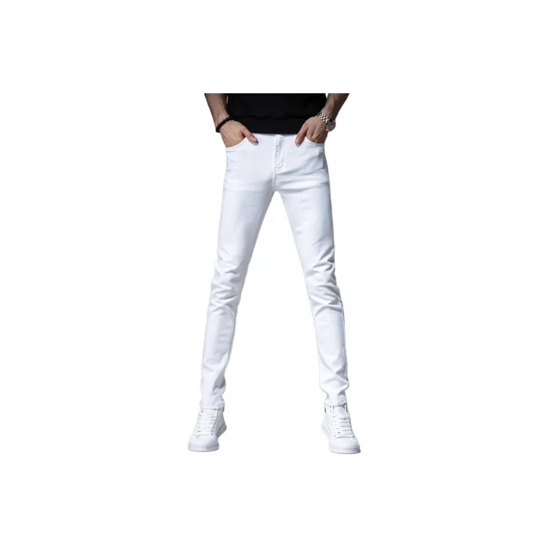 Devanro Casual Pants Men's White-0