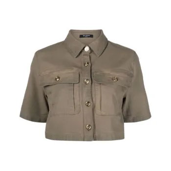 BALMAIN Crop Tops Women's Green