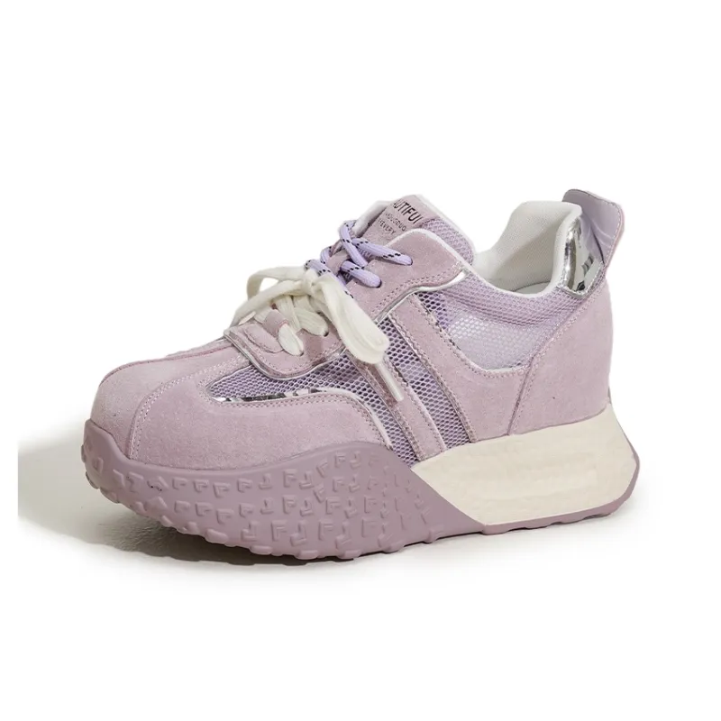Milan Love Song Height Increasing Abrasion Resistant Slip Resistant Low Top Casual Shoes Women's Solid Color-14