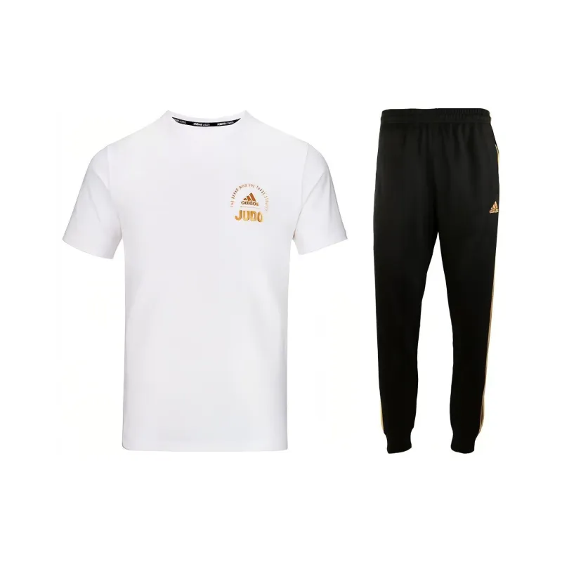 Adidas Casual Sportswear Men White Gold+Black Gold-0