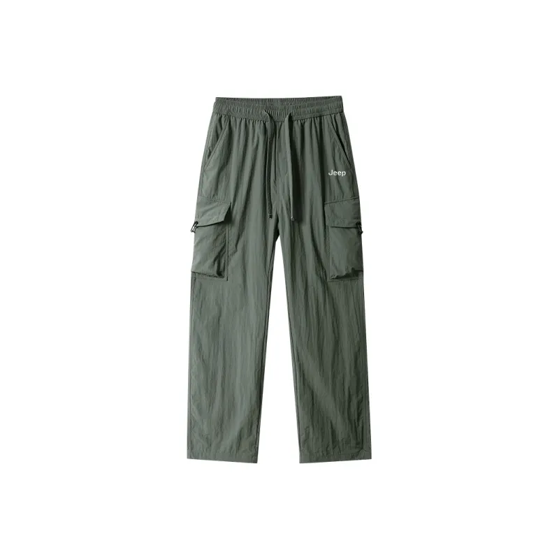 Jeep Loose Fit Straight Fit Draped Wide Leg Casual Pants Unisex-21