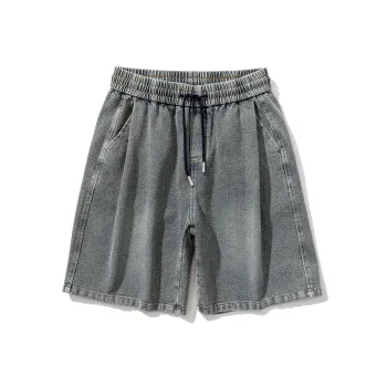 BOGEDIT Denim Shorts Men's Solid Color