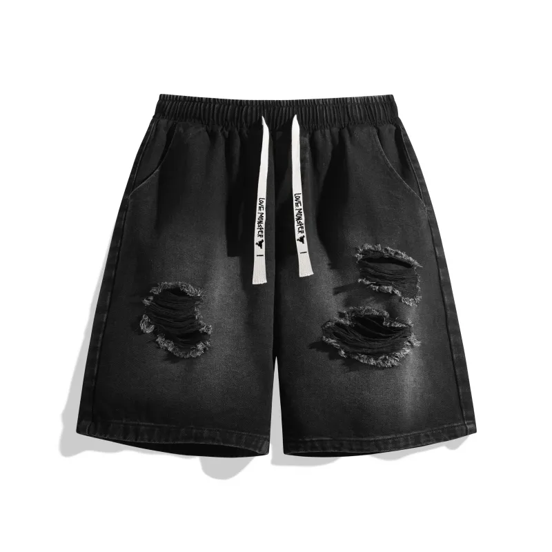 Love Monster Denim Shorts Unisex-5