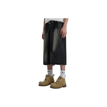 PRESSURE Denim Shorts Unisex Black
